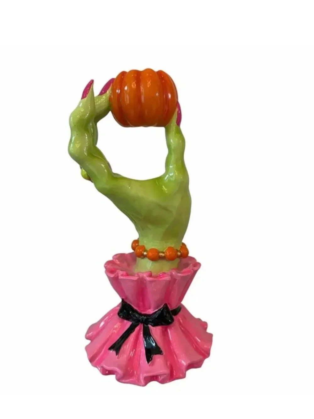 Broomstick Green Witch Hand Candleholders
